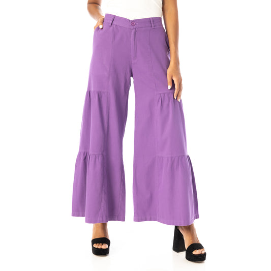 spanish layered pants - Purple View 1