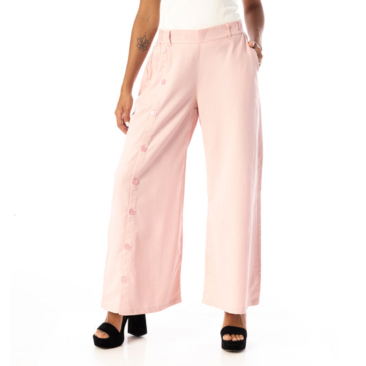 one leg buttoned pants - Rose View 1