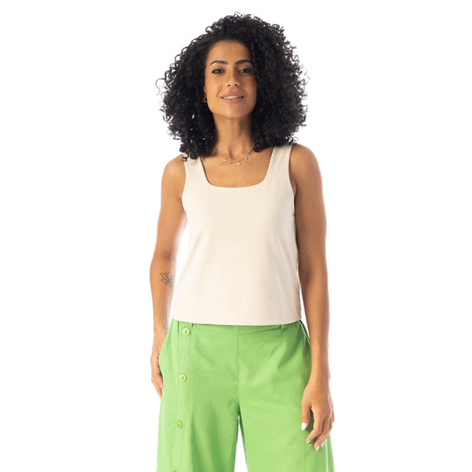 double layered front sleeveless body - Biege View 1