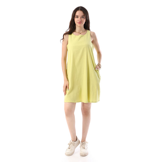 sleeveless short dress - Lemon  View 1