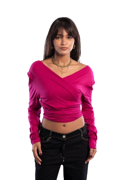 long sleeve crossed shouder t-shirt