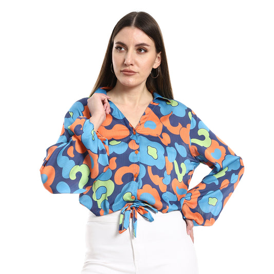 printed chiffon - Orang&Blue View 1