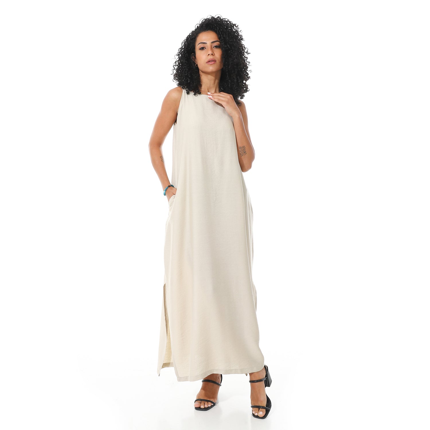 lenin sleeveless dress - Beige View 1