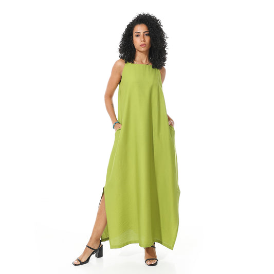 lenin sleeveless dress - Olive View 1