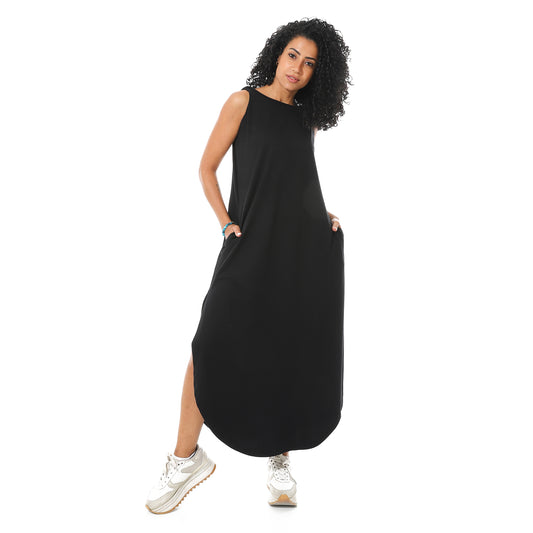 long sleevless S.J. dress - Black View 1