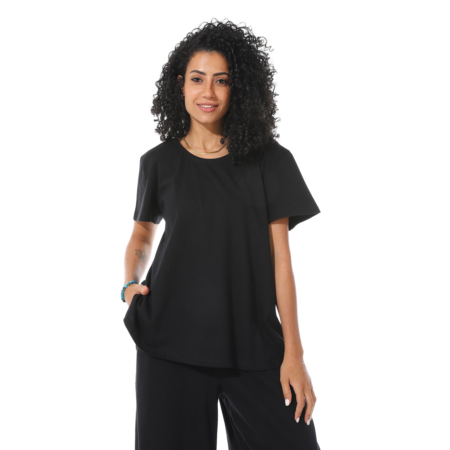 wide T-shirt - Black View 1