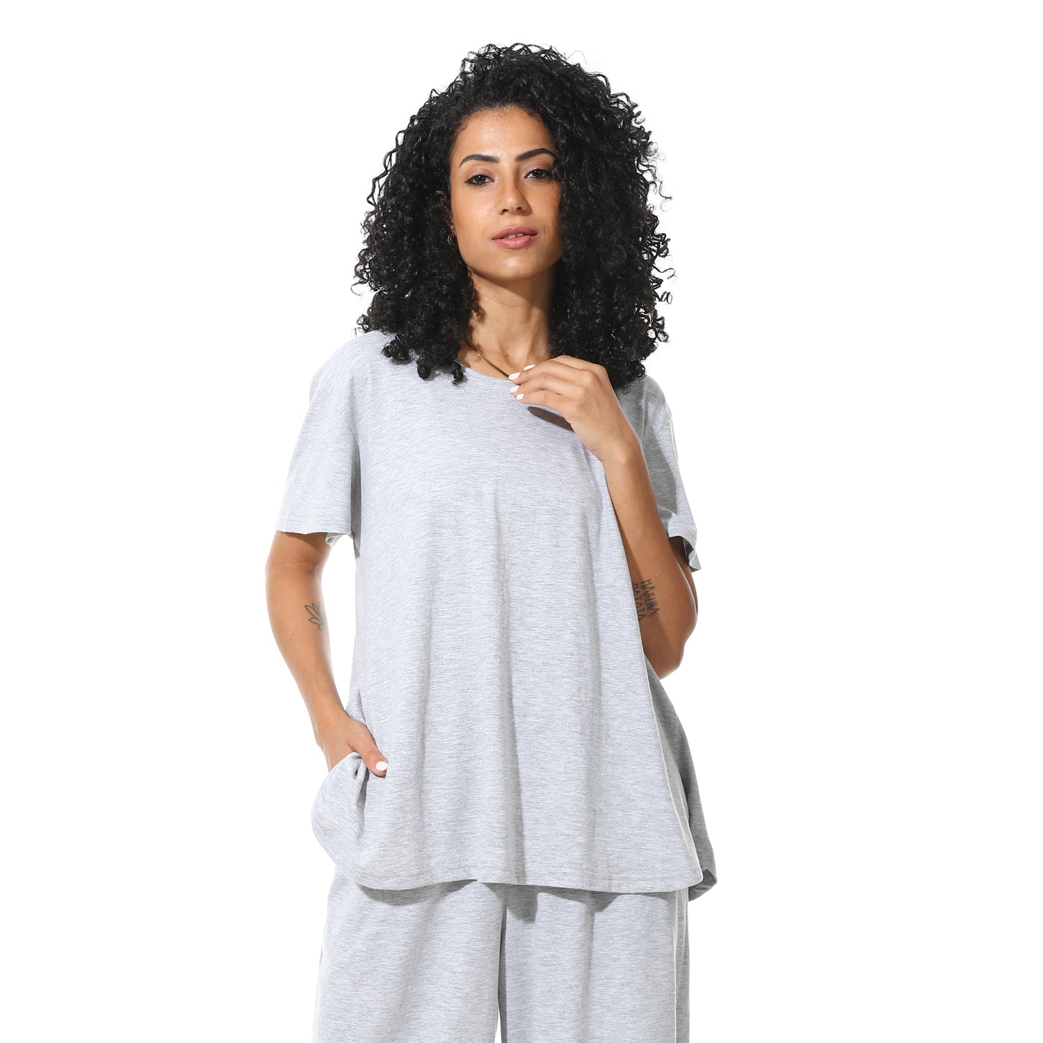 wide T-shirt - Grey View 1