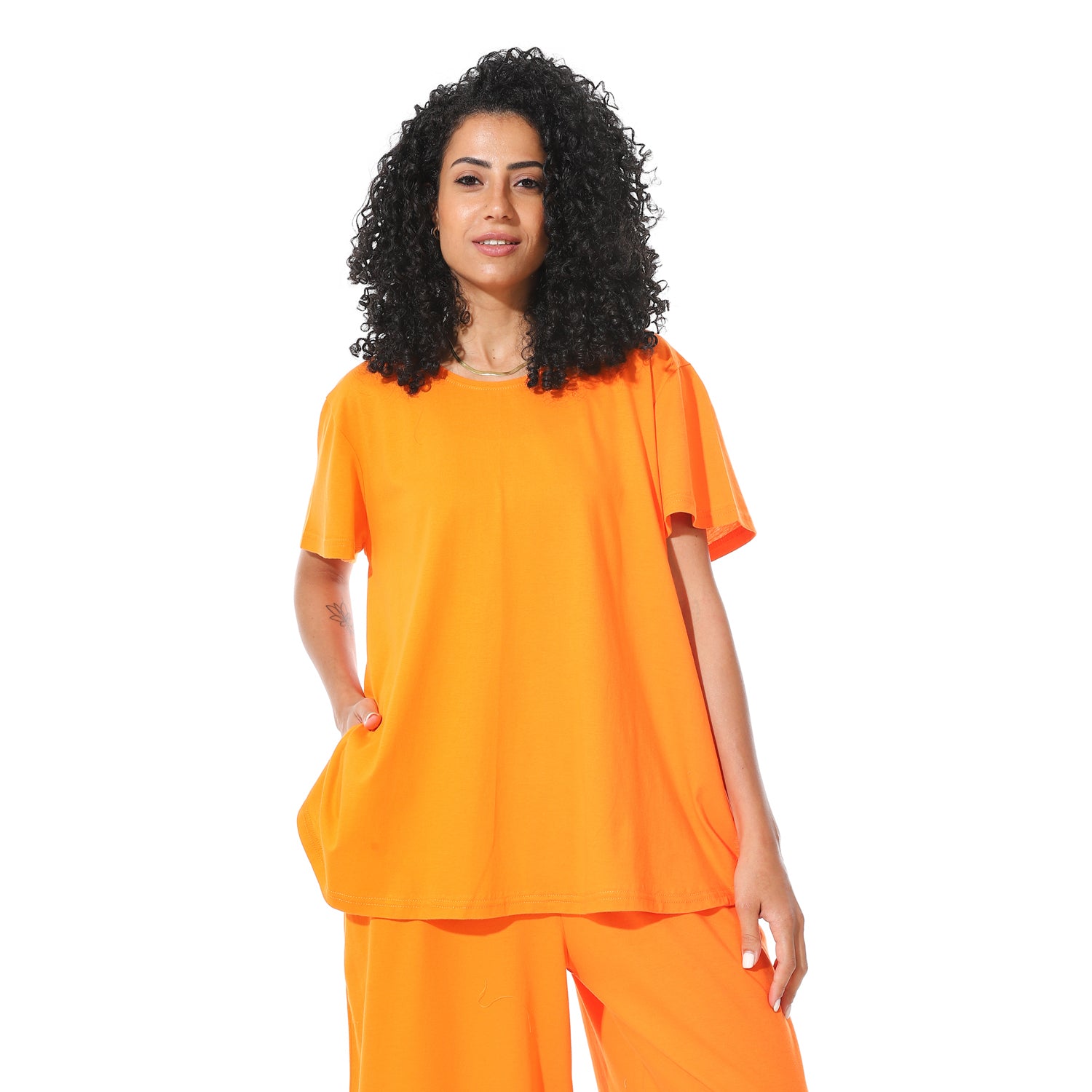 wide T-shirt - Orange View 1