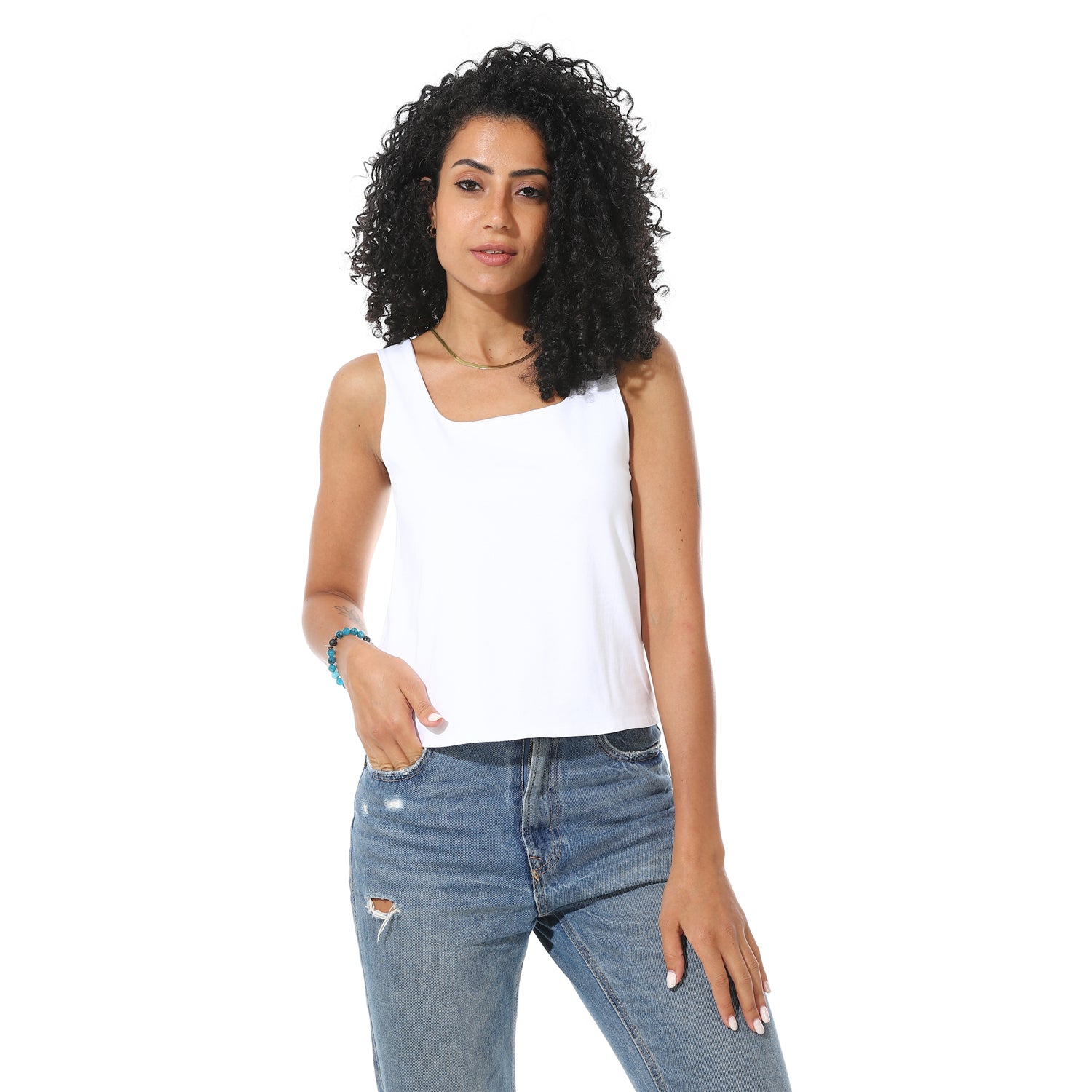 Double Layered Body Cut - White View 1