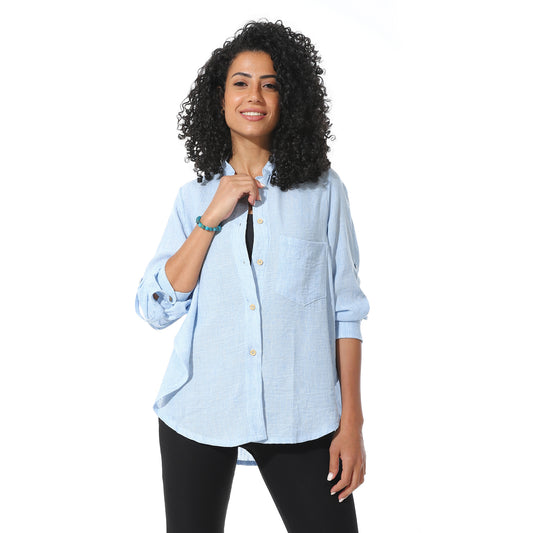 lenin wide shirt - Blue View 1