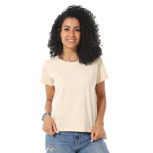 S.J. Basic t-shirt - Biege View 1