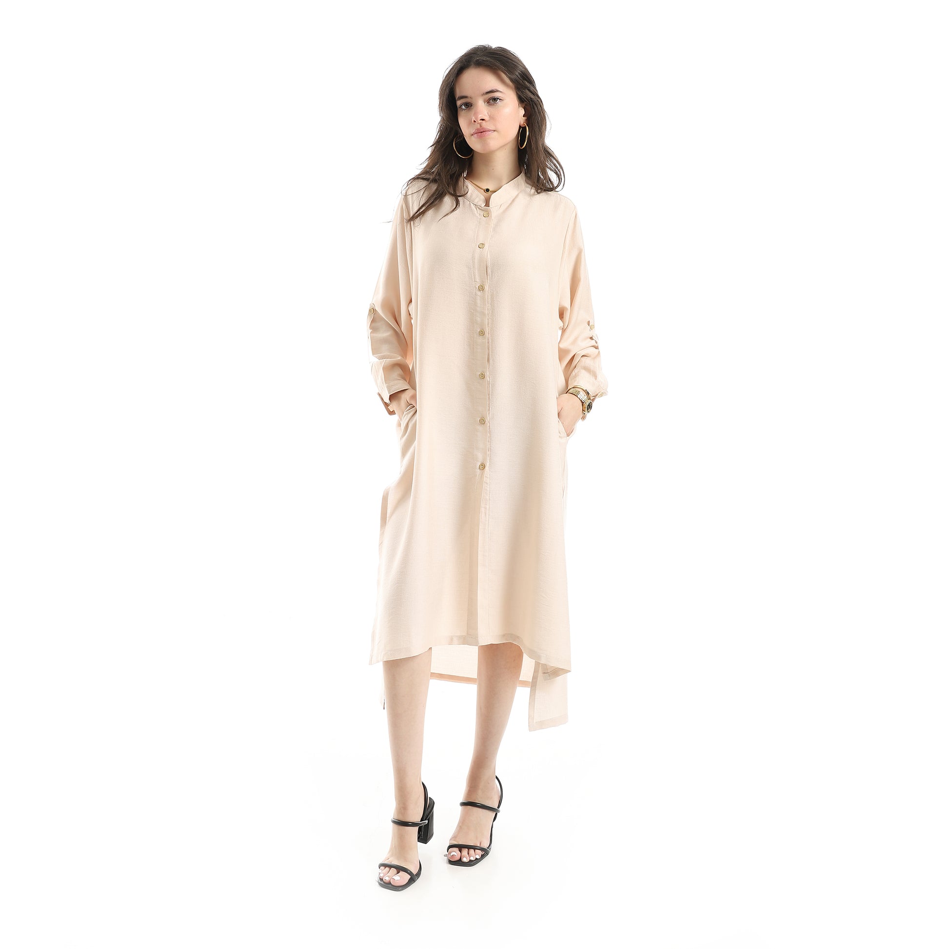 long shirt dress - Biege View 1