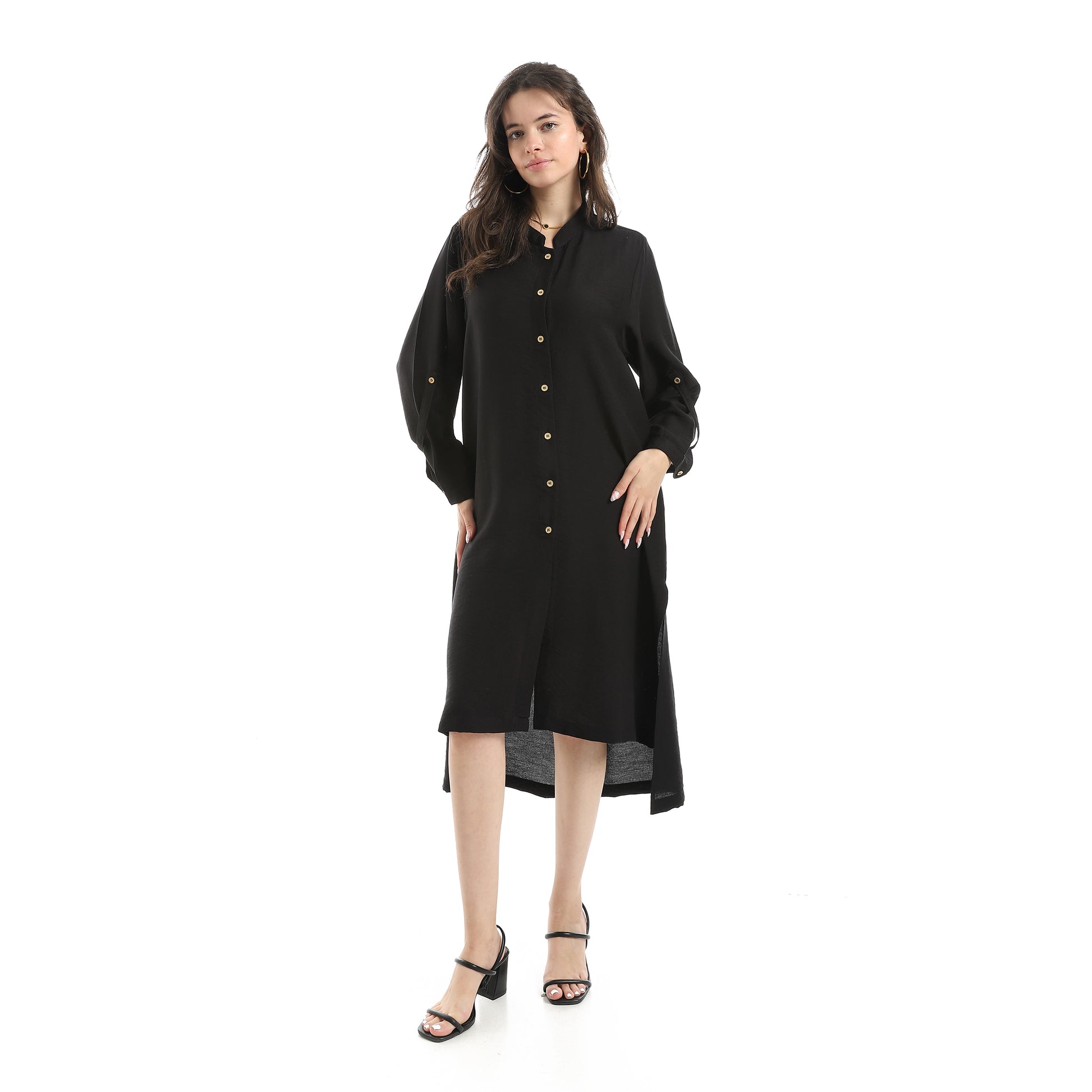 long shirt dress - Black View 1