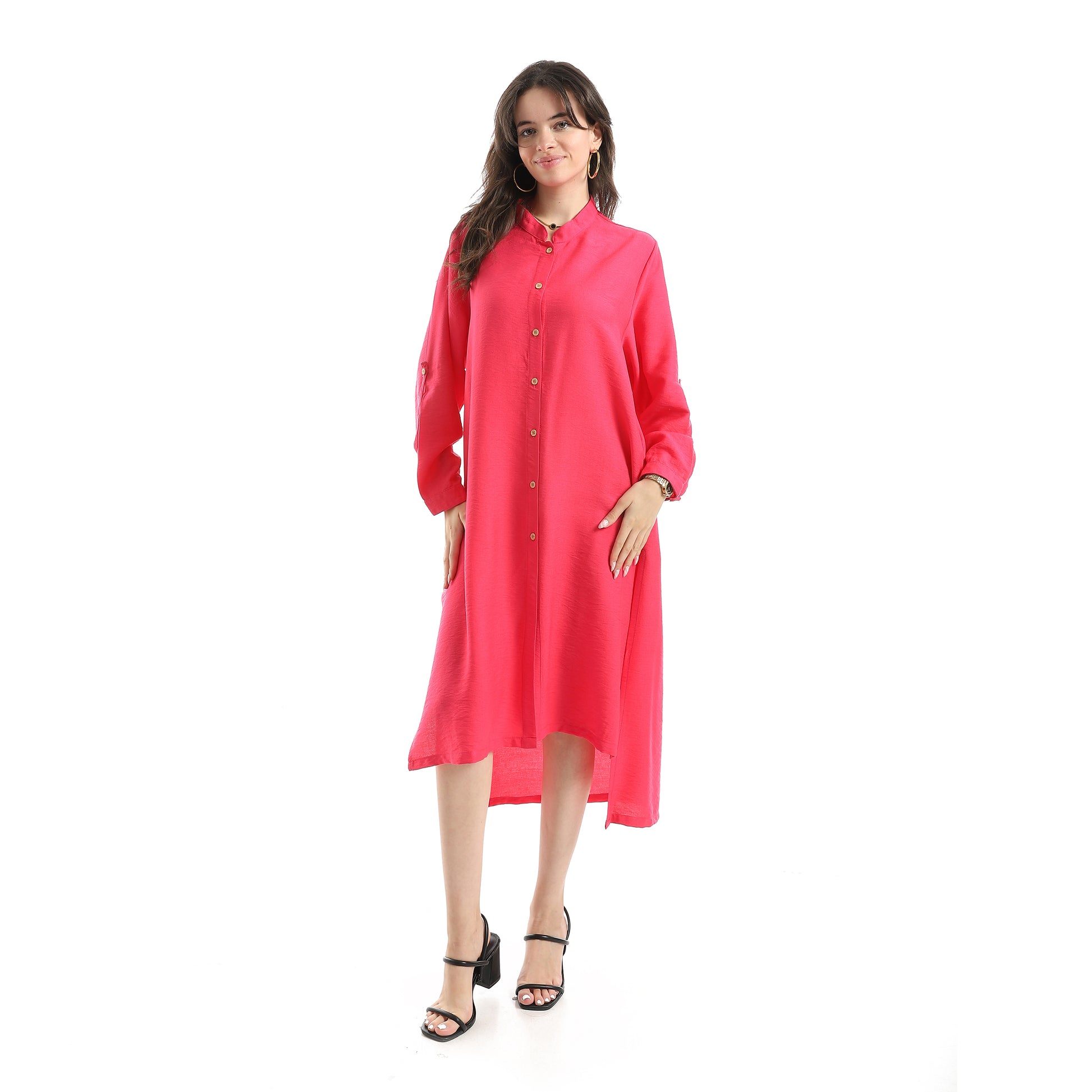 long shirt dress - Fushia View 1