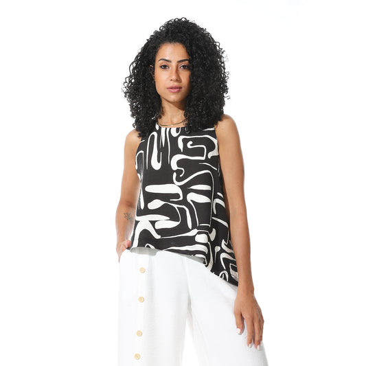 sleeveless blouse - Black X Off View 1