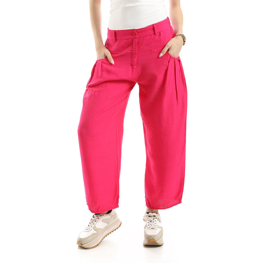 pleated loose pants - Fuchsia View 1