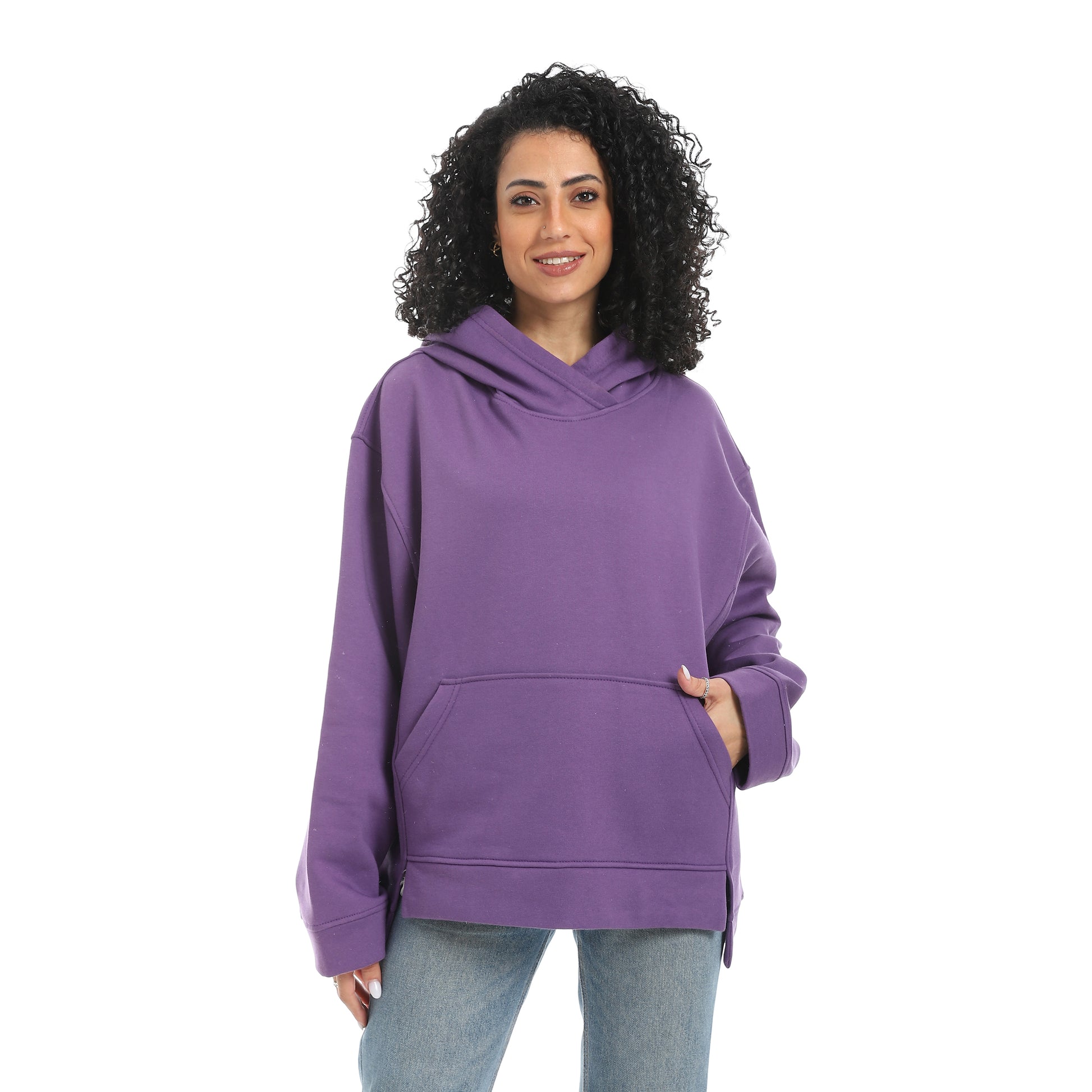 wide hoodie - Purple View 1
