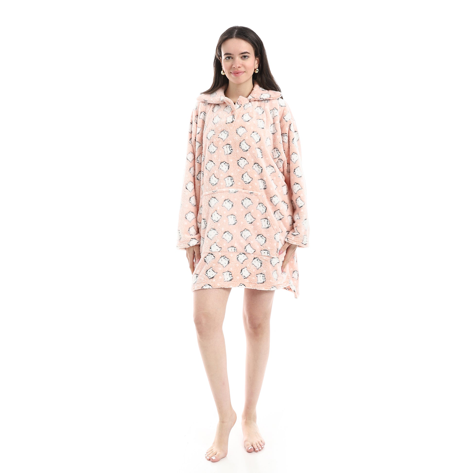 wide polar fleece sweat-shirt - Patterned Sumon View 1