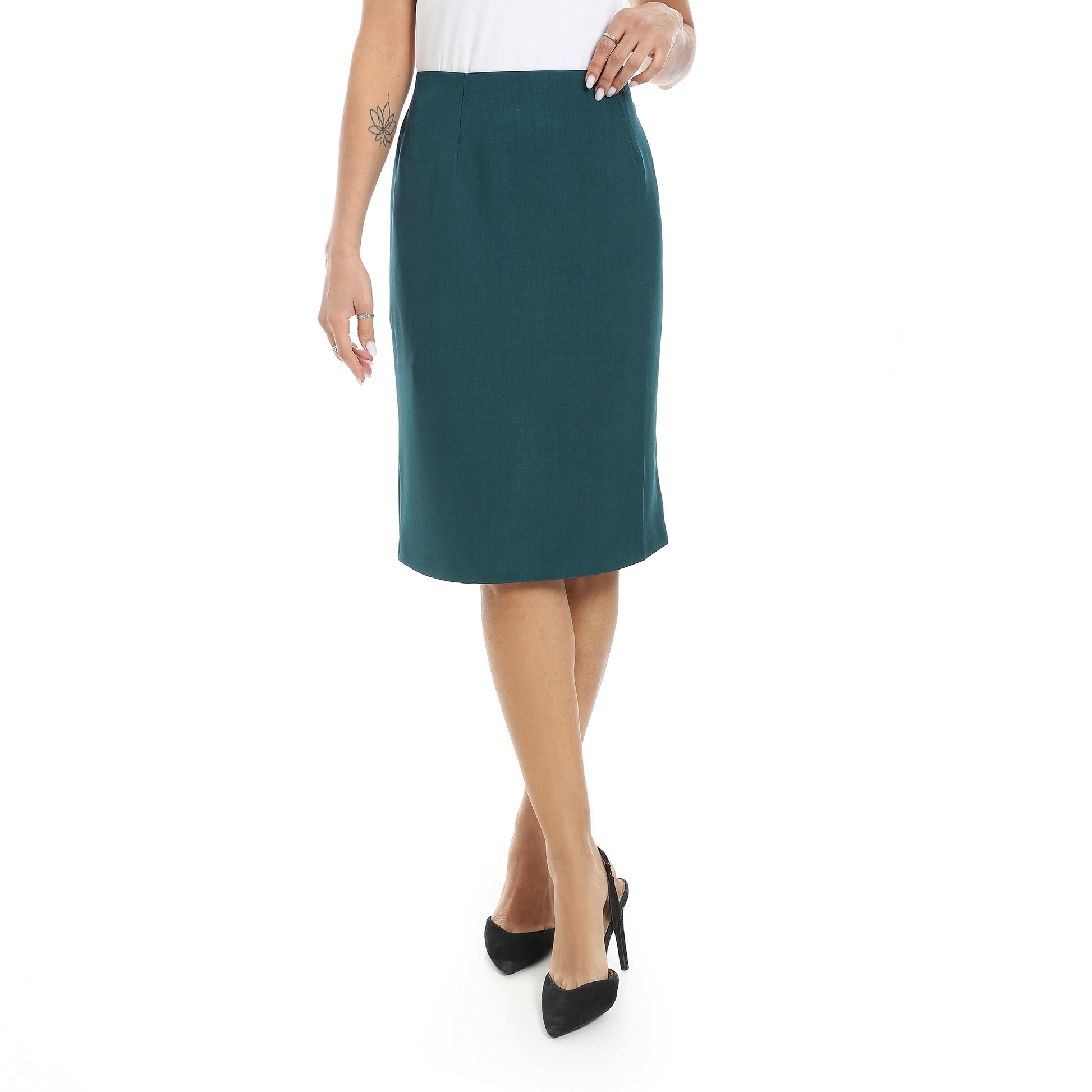classic cigarette skirt - Dark Green View 1