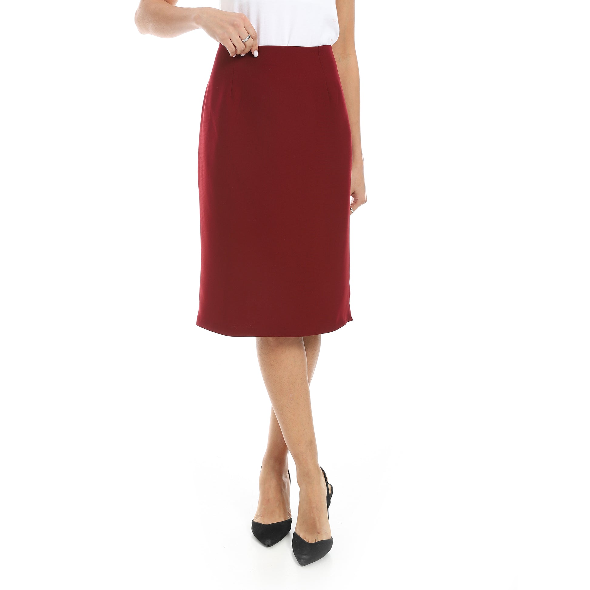 classic cigarette skirt - Wine View 1