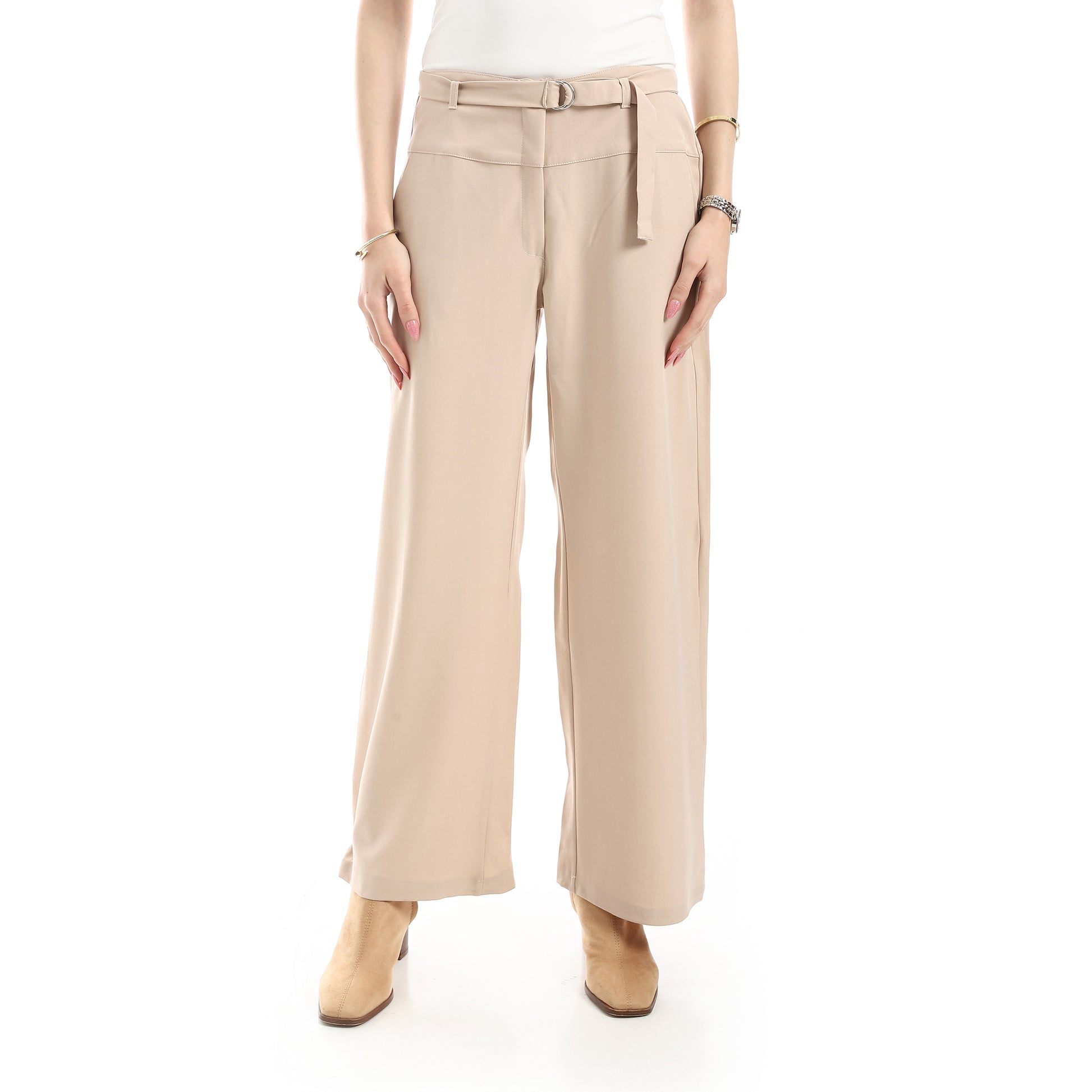 classic wide leg pants - Biege View 1