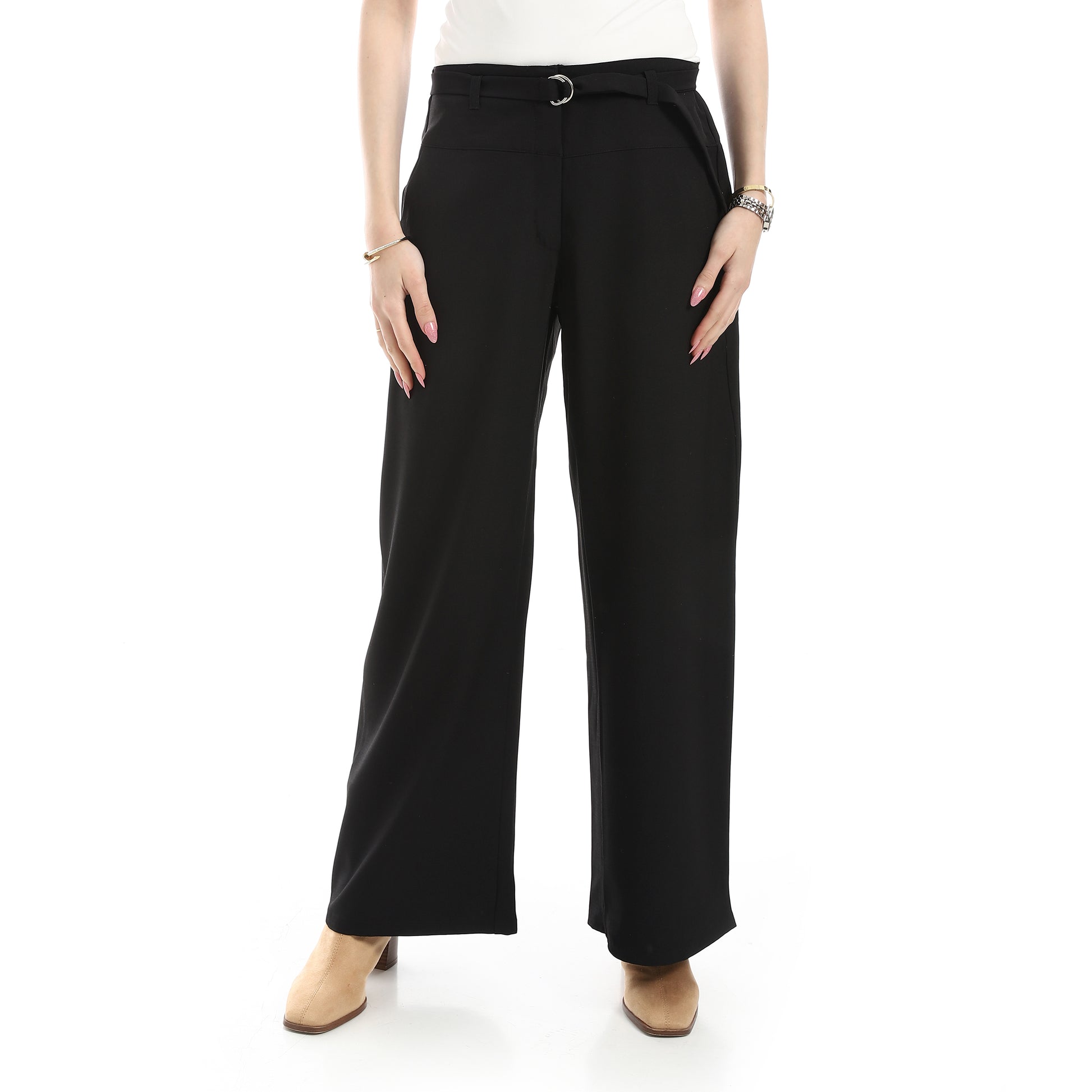 classic wide leg pants - Black View 1