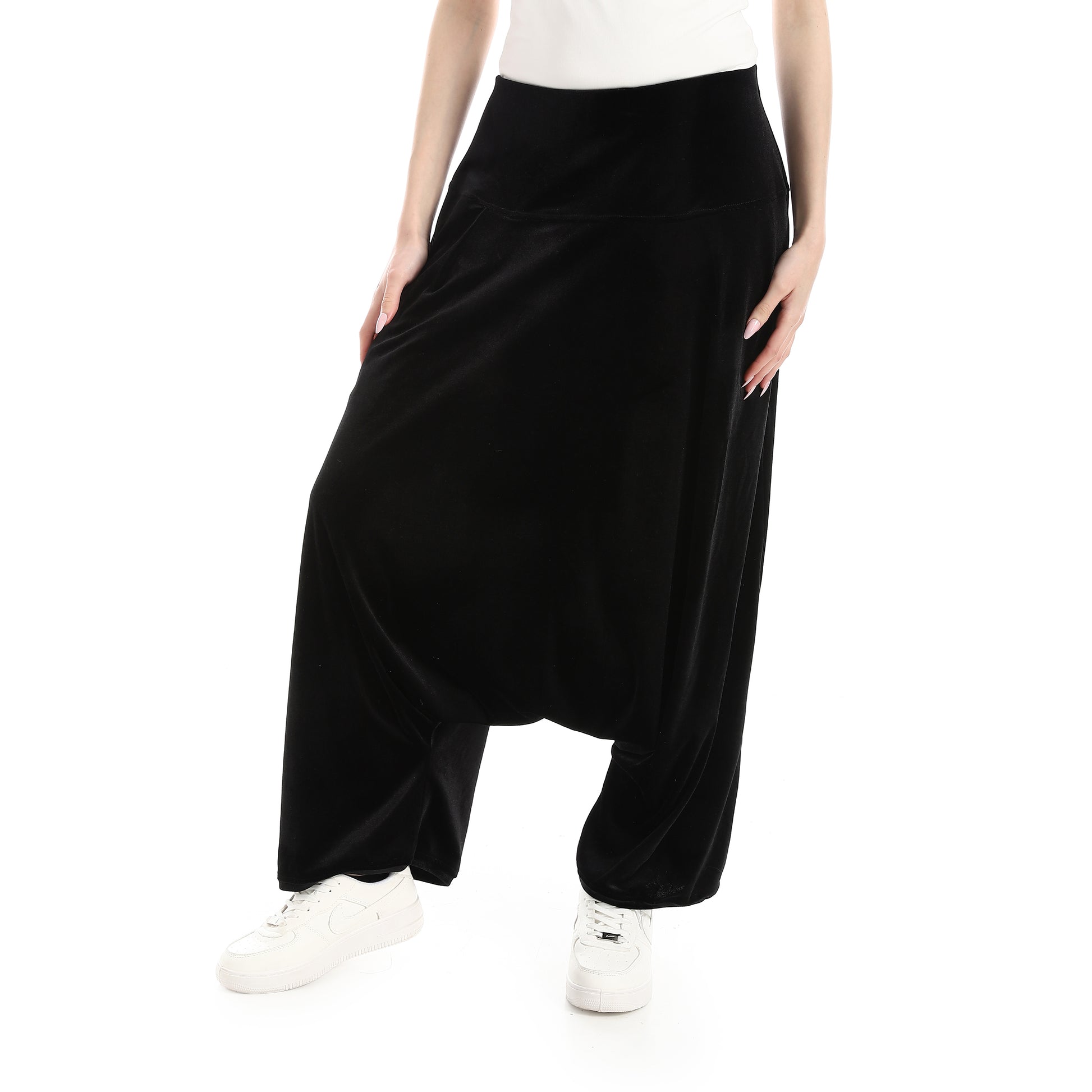 velvet harem pants - Black View 1