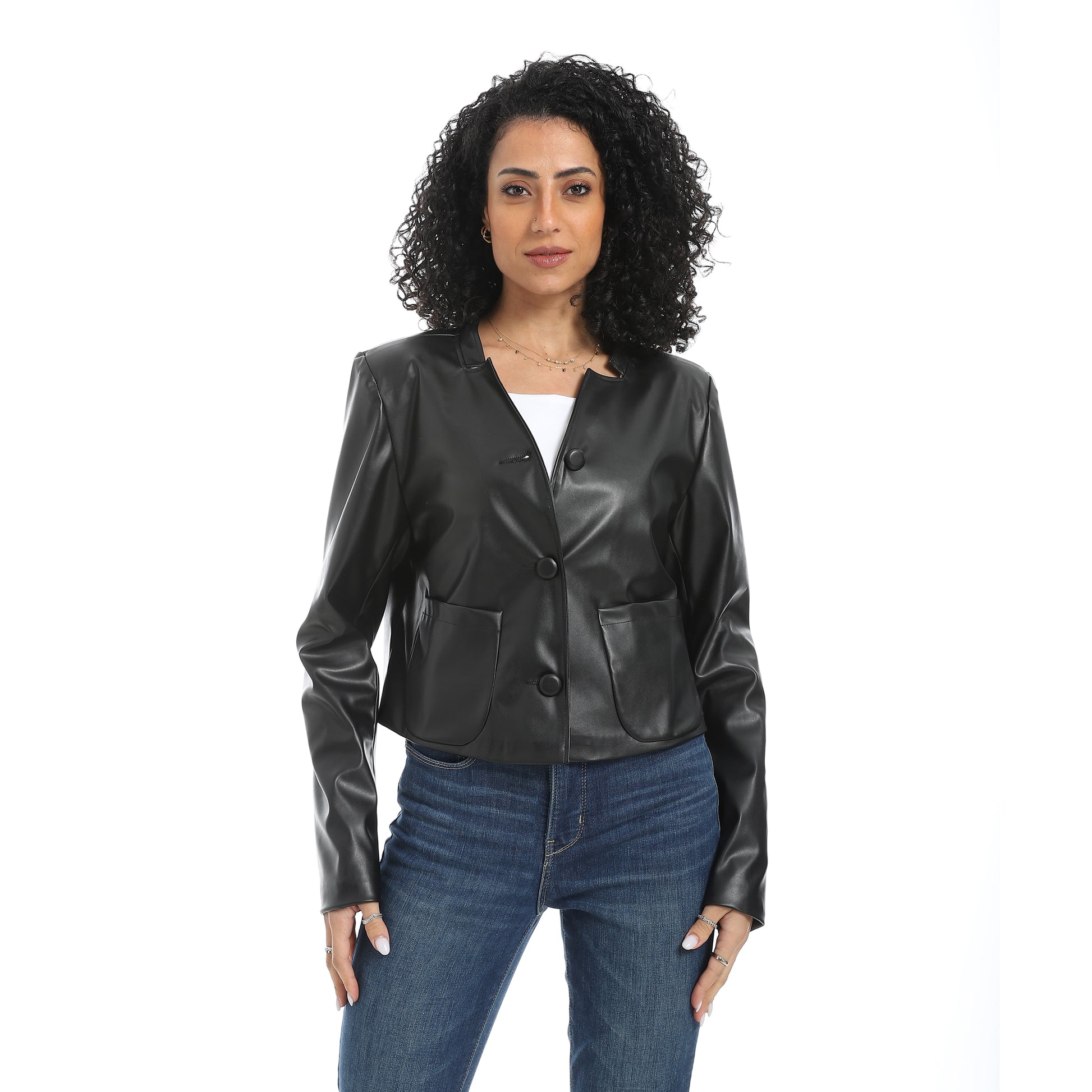 leather blazer - Black View 1