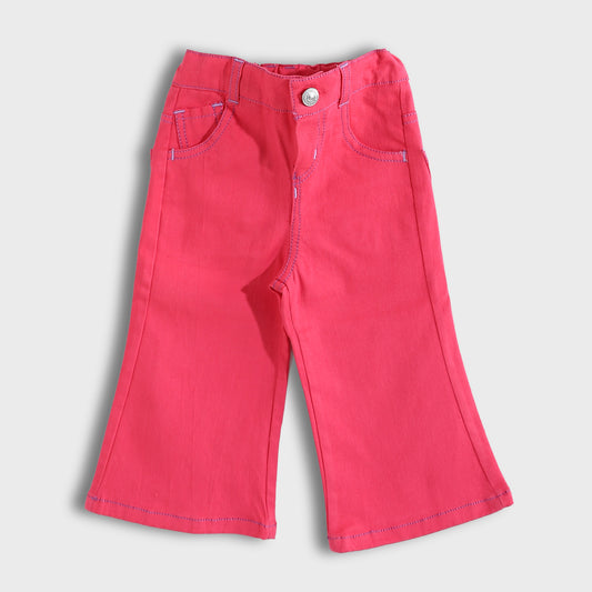 5 pocket wide leg  pants - Fushia View 1
