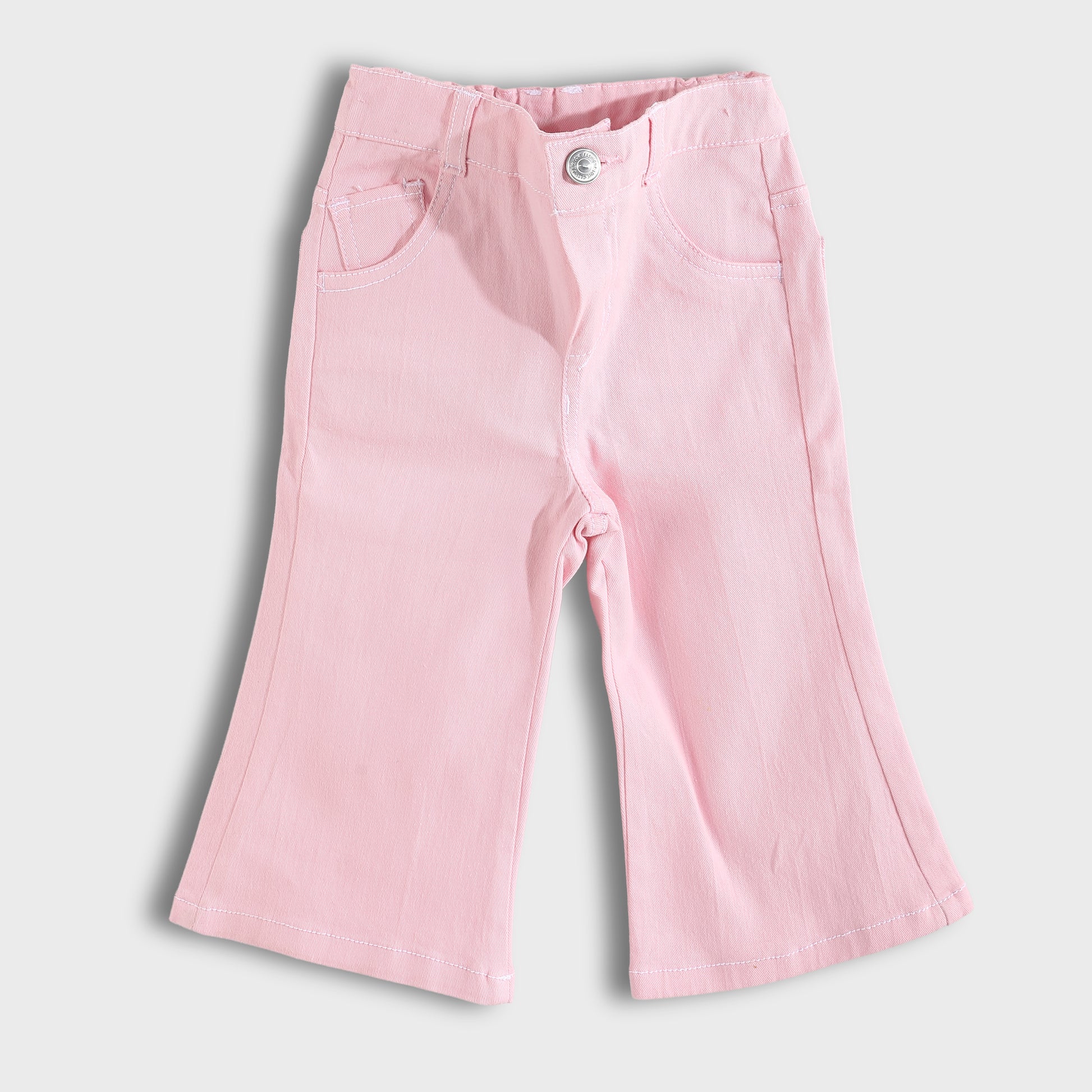 5 pocket wide leg  pants - Pink View 1