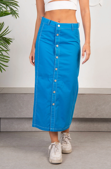 full buttoned skirt